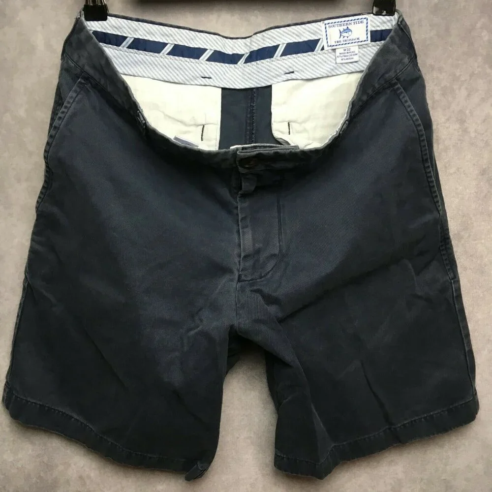 Southern Tide Skipjack‎ Mens Shorts 32 Blue Flat Front Pockets Cotton Modal
